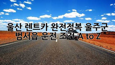울산 렌트카 완전정복!🚗 울주군 범서읍 운전 조건 A to Z